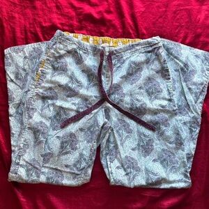 Boden Gray and Purple Patterned Pants